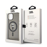 Husa de protectie Karl Lagerfeld IML MagSafe compatibil cu iPhone 15, Negru