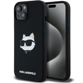 Husa de protectie Karl Lagerfeld Silicone MagSafe (KLHMP15MSCHPPLK) compatibil cu iPhone 15 Plus, Choupette Head