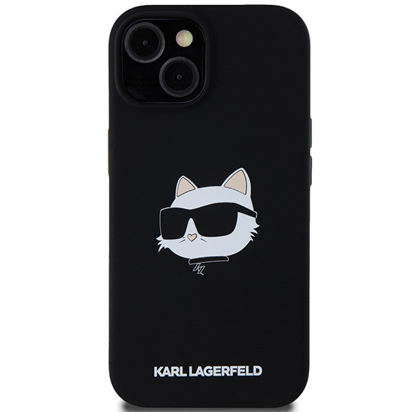 Husa de protectie Karl Lagerfeld Silicone MagSafe (KLHMP15MSCHPPLK) compatibil cu iPhone 15 Plus, Choupette Head