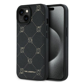 Husa de protectie Karl Lagerfeld Leather MagSafe (KLHMP15MPGKHPHK) compatibil cu iPhone 15 Plus, Karl Head