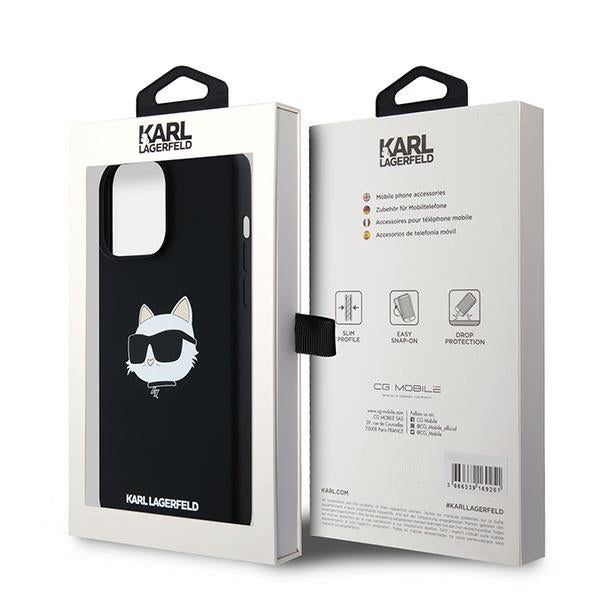 Husa de protectie Karl Lagerfeld Silicone MagSafe (KLHMP15LSCHPPLK) compatibil cu iPhone 15 Pro, Choupette Head