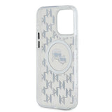 Husa de protectie Karl Lagerfeld IML MagSafe (KLHMP15LHMCKMHT) compatibil cu iPhone 15 Pro, Transparent Monogram Karl&Choupette Head