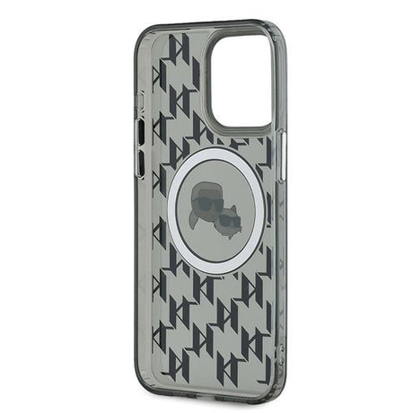 Husa de protectie Karl Lagerfeld IML MagSafe (KLHMP15LHMCKMHK) compatibil cu iPhone 15 Pro, Monogram Karl&Choupette Head
