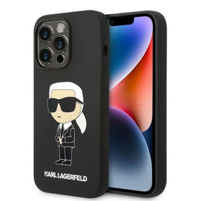 Husa de protectie Karl Lagerfeld Silicone MagSafe (KLHMP14XSNIKBCK) compatibil cu iPhone 14 Pro Max, Ikonik