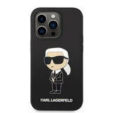 Husa de protectie Karl Lagerfeld Silicone MagSafe (KLHMP14XSNIKBCK) compatibil cu iPhone 14 Pro Max, Ikonik
