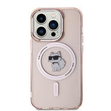 Karl Lagerfeld IML MagSafe husă roz Choupette pentru iPhone 14 Pro Max