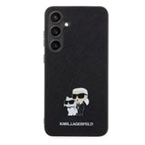 Husa de protectie Karl Lagerfeld Saffiano (KLHCS24MPSAKCMPK) compatibil cu Samsung Galaxy S24 Plus, Karl&Choupette Metal Pin