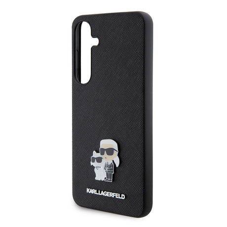 Husa de protectie Karl Lagerfeld Saffiano (KLHCS24MPSAKCMPK) compatibil cu Samsung Galaxy S24 Plus, Karl&Choupette Metal Pin