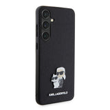 Husa de protectie Karl Lagerfeld Saffiano (KLHCS24MPSAKCMPK) compatibil cu Samsung Galaxy S24 Plus, Karl&Choupette Metal Pin