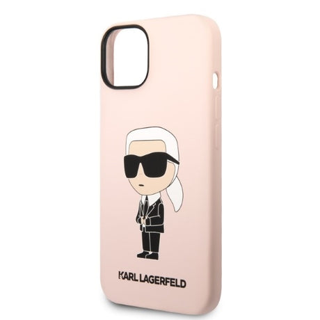 Husa de protectie Karl Lagerfeld Silicone MagSafe (KLHMP14MSNIKBCP) compatibil cu iPhone 14 Plus, Roz Ikonik
