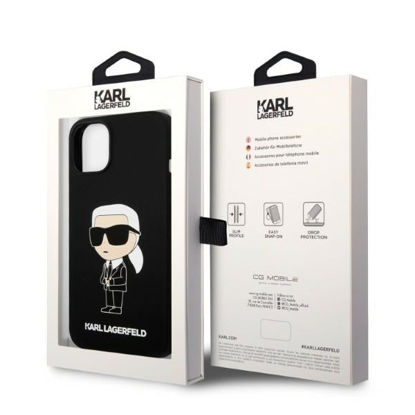 Husa de protectie Karl Lagerfeld Silicone MagSafe (KLHMP14MSNIKBCK) compatibil cu iPhone 14 Plus, Ikonik