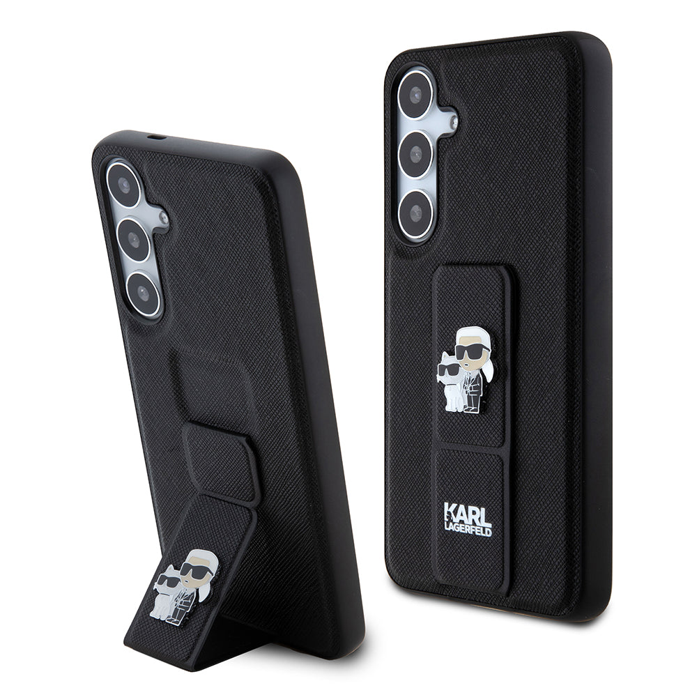 Husa de protectie Karl Lagerfeld Saffiano Gripstand (KLHCS24MGSAKCPK) compatibil cu Samsung Galaxy S24 Plus, Karl&Choupette
