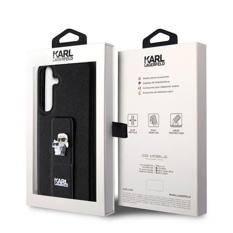 Husa de protectie Karl Lagerfeld Saffiano Gripstand (KLHCS24MGSAKCPK) compatibil cu Samsung Galaxy S24 Plus, Karl&Choupette