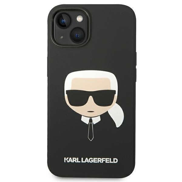 Husa de protectie Karl Lagerfeld Silicone MagSafe (KLHMP14MSLKHBK) compatibil cu iPhone 14 Plus, Karl`s Head