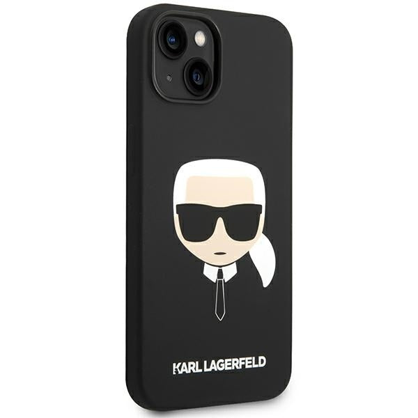 Husa de protectie Karl Lagerfeld Silicone MagSafe (KLHMP14MSLKHBK) compatibil cu iPhone 14 Plus, Karl`s Head