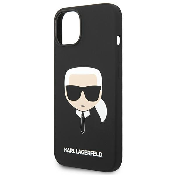 Husa de protectie Karl Lagerfeld Silicone MagSafe (KLHMP14MSLKHBK) compatibil cu iPhone 14 Plus, Karl`s Head
