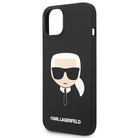 Husa de protectie Karl Lagerfeld Silicone MagSafe (KLHMP14MSLKHBK) compatibil cu iPhone 14 Plus, Karl`s Head