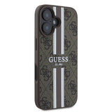 Husa de protectie Guess Hardcase 4G Printed Stripes MagSafe (GUHMP16MP4RPSW) compatibil cu iPhone 16 Plus, Maro