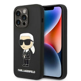 Husa de protectie Karl Lagerfeld Silicone MagSafe (KLHMP14LSNIKBCK) compatibil cu iPhone 14 Pro, Ikonik
