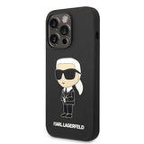 Husa de protectie Karl Lagerfeld Silicone MagSafe (KLHMP14LSNIKBCK) compatibil cu iPhone 14 Pro, Ikonik