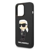 Husa de protectie Karl Lagerfeld Silicone MagSafe (KLHMP14LSNIKBCK) compatibil cu iPhone 14 Pro, Ikonik