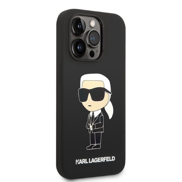 Husa de protectie Karl Lagerfeld Silicone MagSafe (KLHMP14LSNIKBCK) compatibil cu iPhone 14 Pro, Ikonik