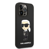 Husa de protectie Karl Lagerfeld Silicone MagSafe (KLHMP14LSNIKBCK) compatibil cu iPhone 14 Pro, Ikonik