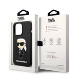 Husa de protectie Karl Lagerfeld Silicone MagSafe (KLHMP14LSNIKBCK) compatibil cu iPhone 14 Pro, Ikonik