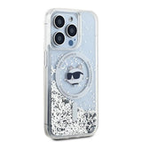 Husa de protectie Karl Lagerfeld Liquid Glitter MagSafe (KLHMP14LLGCHSGH) compatibil cu iPhone 14 Pro, Transparent Choupette Head