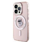 Husa de protectie Karl Lagerfeld IML MagSafe (KLHMP14LHFCCNOP) compatibil cu iPhone 14 Pro, Roz Choupette