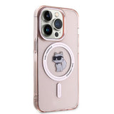 Husa de protectie Karl Lagerfeld IML MagSafe (KLHMP14LHFCCNOP) compatibil cu iPhone 14 Pro, Roz Choupette