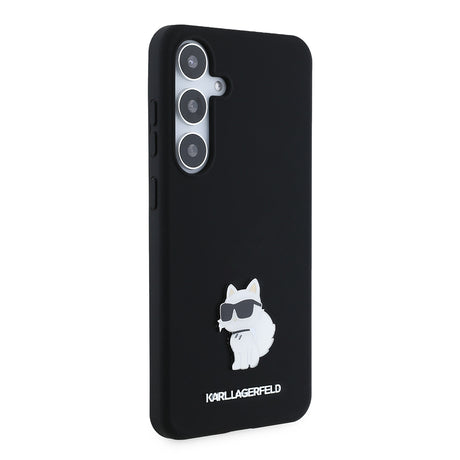 Husa de protectie Karl Lagerfeld Silicone (KLHCS24MSMHCNPK) compatibil cu Samsung Galaxy S24 Plus, Choupette Metal Pin