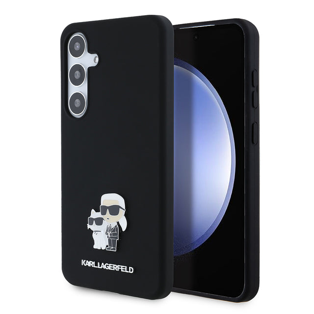 Husa de protectie Karl Lagerfeld Silicone (KLHCS24MSMHKCNPK) compatibil cu Samsung Galaxy S24 Plus, Karl&Choupette Metal Pin
