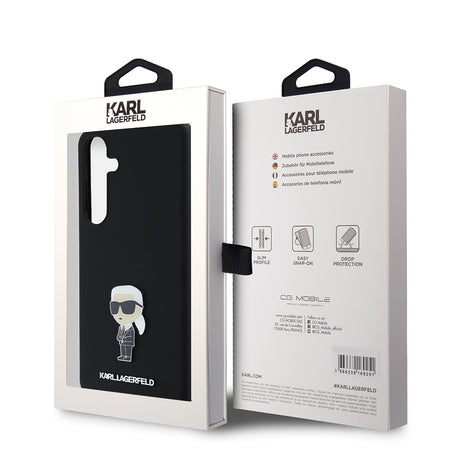 Husa de protectie Karl Lagerfeld Silicone (KLHCS24MSMHKNPK) compatibil cu Samsung Galaxy S24 Plus, Ikonik Metal Pin