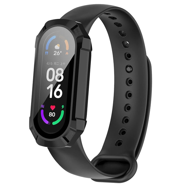 Folie de protectie smartwatch Techsuit Defense360 Pro + Screen Protector compatibil cu Xiaomi Mi Band 4 / 5 / 5 NFC / 6 / 6 NFC, Negru