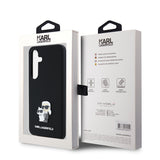 Husa de protectie Karl Lagerfeld Silicone (KLHCS24SSMHKCNPK) compatibil cu Samsung Galaxy S24, Karl&Choupette Metal Pin