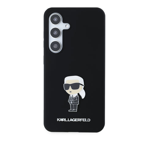 Husa de protectie Karl Lagerfeld Silicone (KLHCS24SSMHKNPK) compatibil cu Samsung Galaxy S24, Ikonik Metal Pin