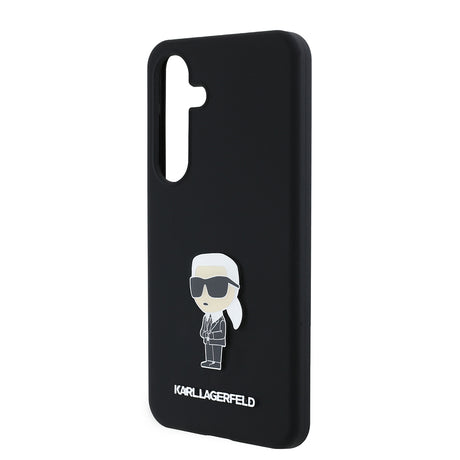 Husa de protectie Karl Lagerfeld Silicone (KLHCS24SSMHKNPK) compatibil cu Samsung Galaxy S24, Ikonik Metal Pin