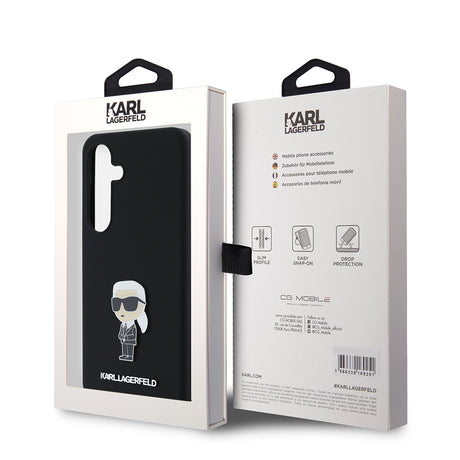 Husa de protectie Karl Lagerfeld Silicone (KLHCS24SSMHKNPK) compatibil cu Samsung Galaxy S24, Ikonik Metal Pin