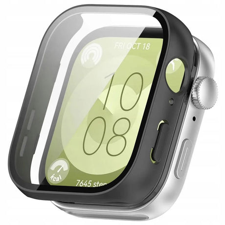 Folie de protectie smartwatch Techsuit Defense360 Pro + Screen Protector compatibil cu Huawei Watch Fit 3, Negru