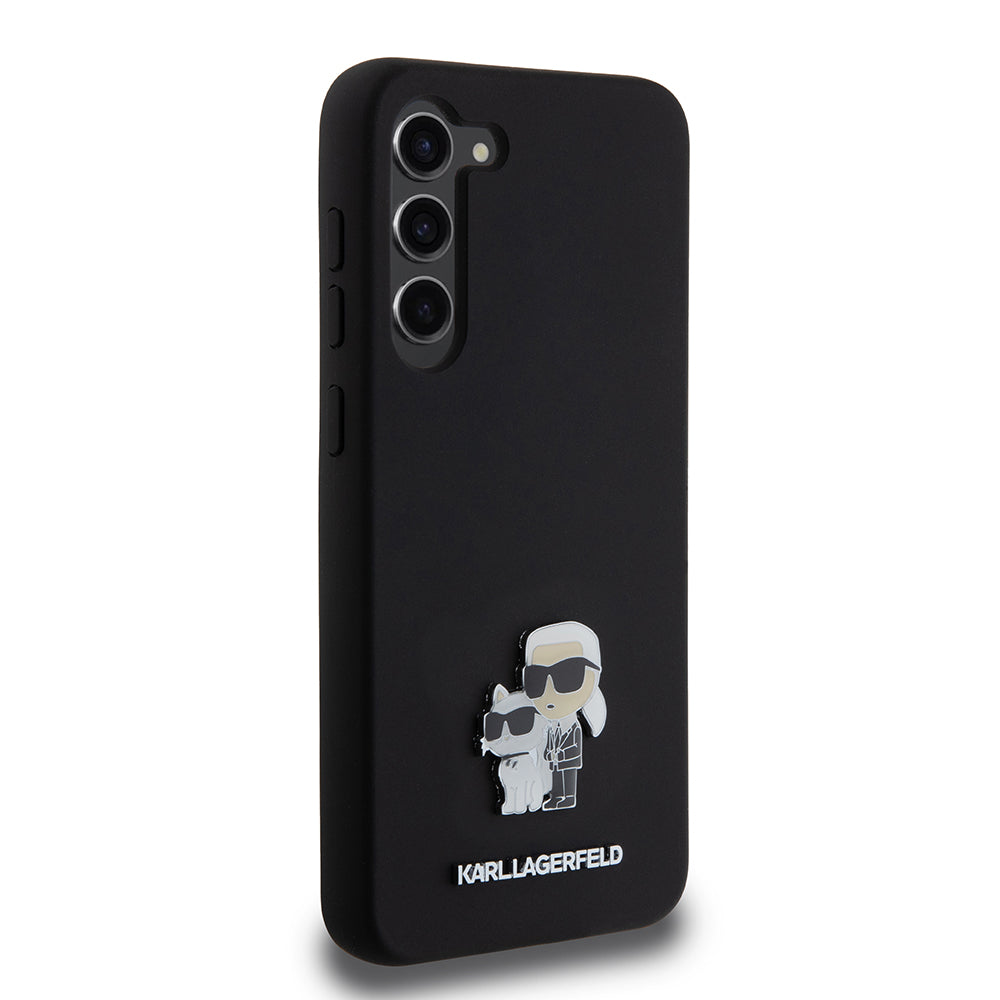 Husa de protectie Karl Lagerfeld Silicone (KLHCS23MSMHKCNPK) compatibil cu Samsung Galaxy S23 Plus, Karl&Choupette Metal Pin
