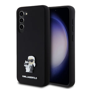 Husa de protectie Karl Lagerfeld Silicone (KLHCS23MSMHKCNPK) compatibil cu Samsung Galaxy S23 Plus, Karl&Choupette Metal Pin