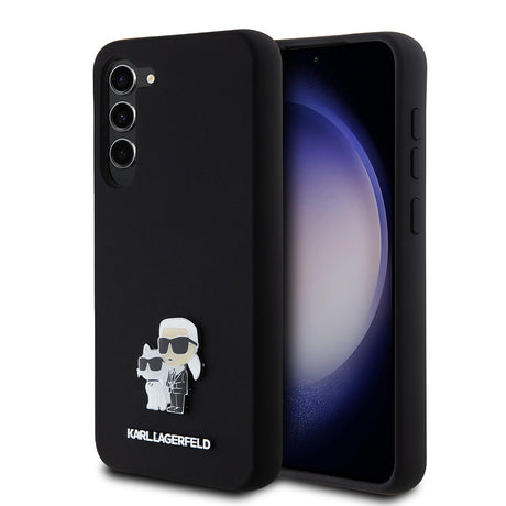 Husa de protectie Karl Lagerfeld Silicone (KLHCS23MSMHKCNPK) compatibil cu Samsung Galaxy S23 Plus, Karl&Choupette Metal Pin