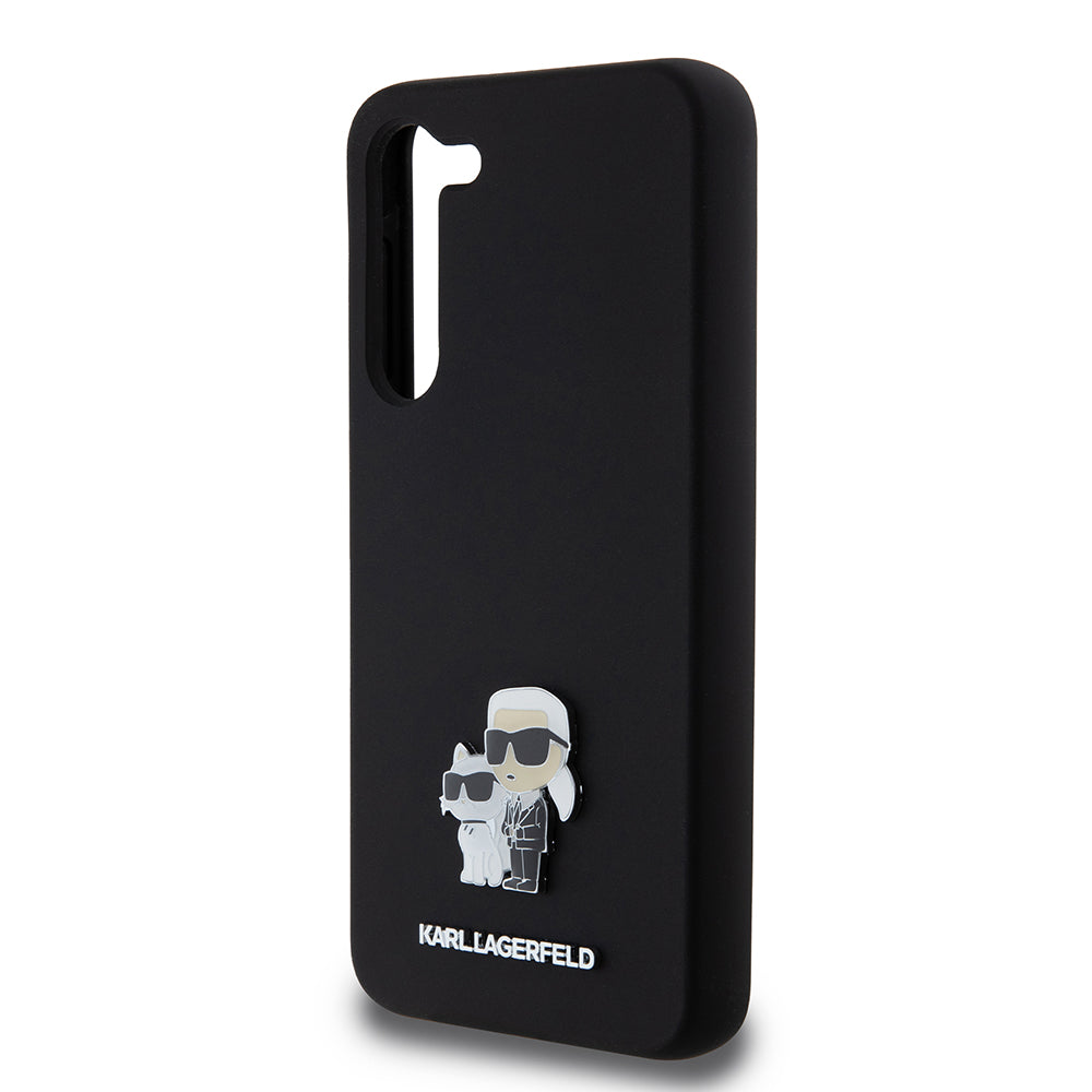 Husa de protectie Karl Lagerfeld Silicone (KLHCS23MSMHKCNPK) compatibil cu Samsung Galaxy S23 Plus, Karl&Choupette Metal Pin