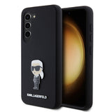 Husa de protectie Karl Lagerfeld Silicone (KLHCS23SSMHKNPK) compatibil cu Samsung Galaxy S23, Ikonik Metal Pin