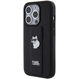 Husa de protectie Karl Lagerfeld Saffiano Gripstand (KLHCP14LGSACHPK) compatibil cu iPhone 14 Pro, Choupette