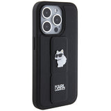 Husa de protectie Karl Lagerfeld Saffiano Gripstand (KLHCP14LGSACHPK) compatibil cu iPhone 14 Pro, Choupette