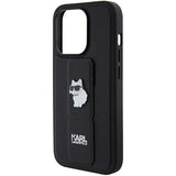 Husa de protectie Karl Lagerfeld Saffiano Gripstand (KLHCP14LGSACHPK) compatibil cu iPhone 14 Pro, Choupette