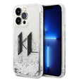 Husa de protectie Karl Lagerfeld Hardcase Liquid Glitter (KLHCP14LLBKLCS) compatibil cu iPhone 14 Pro, Big KL