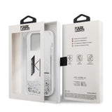 Husa de protectie Karl Lagerfeld Hardcase Liquid Glitter (KLHCP14LLBKLCS) compatibil cu iPhone 14 Pro, Big KL